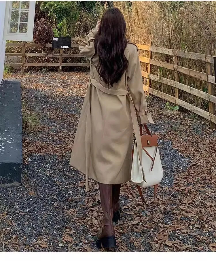 Elegant Lady Lengthened Trench Coat