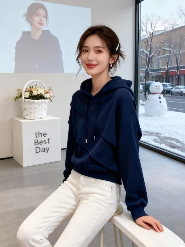 Korean Style Oversized Hoodie Slimming Loose Top