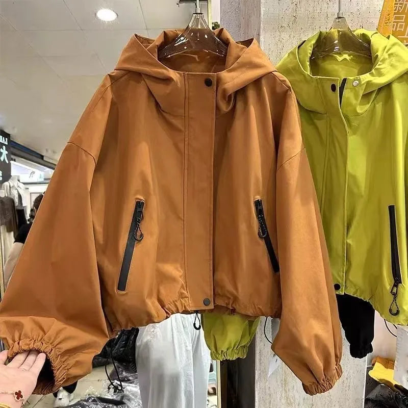 Hooded  Loose Casual Short Top Jacket
