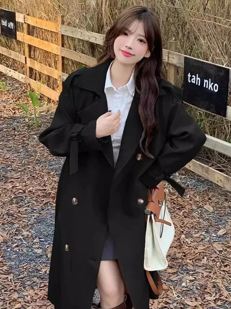Elegant Lady Lengthened Trench Coat