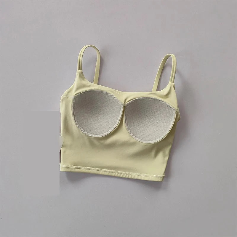 Fitness Push Up Fixed Padded Sports Breathable Bra Top