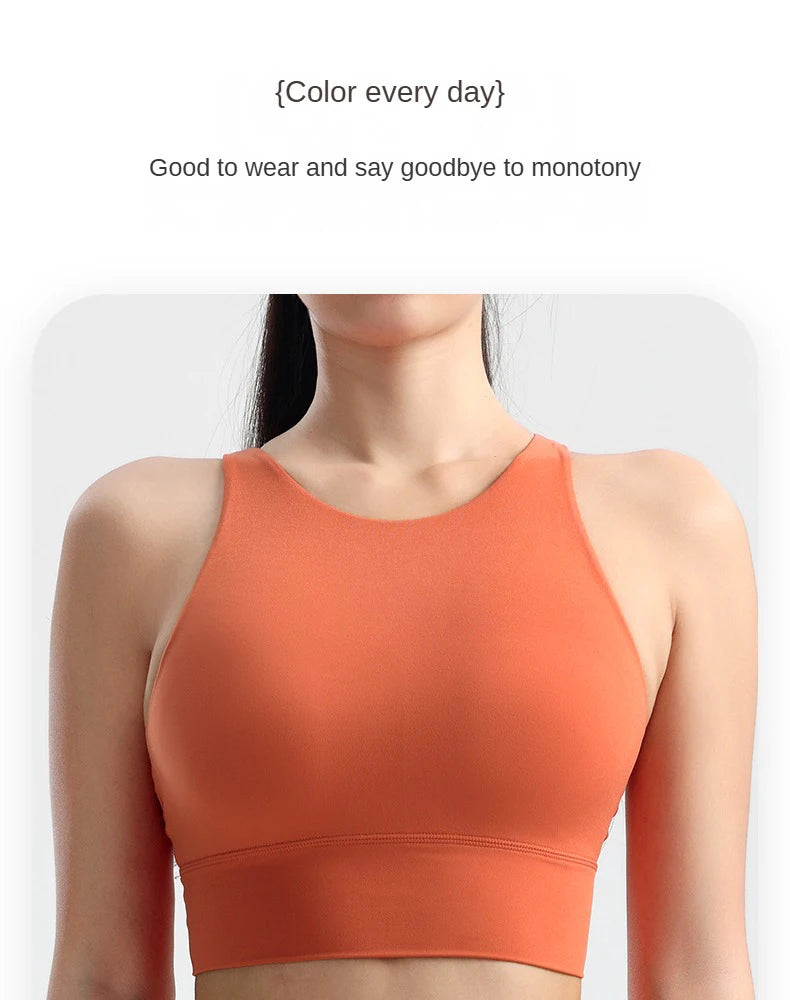 Sports Outdoor Fitness Yoga Bra Running Underwear Quick drying Shockproof Tank Top Women's Top Integrated Coaster