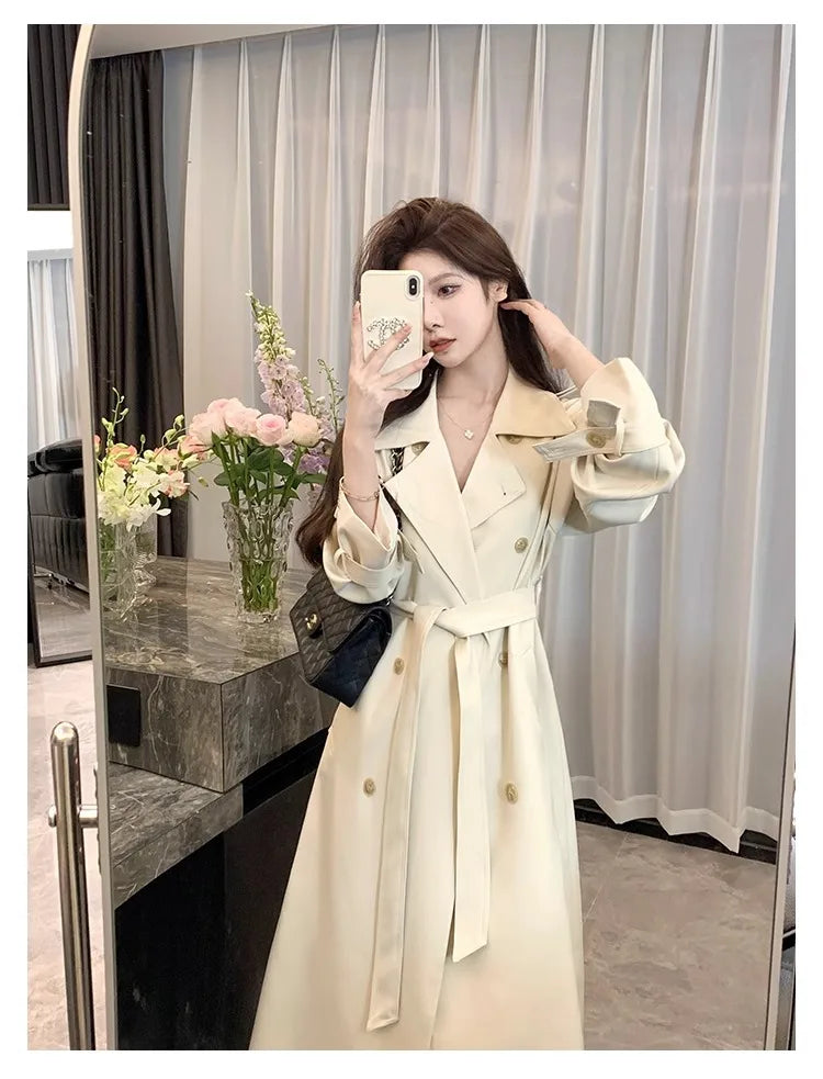 Elegant Lady Lengthened Trench Coat