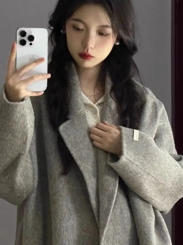 Medium Length Oversize Woolen Coat