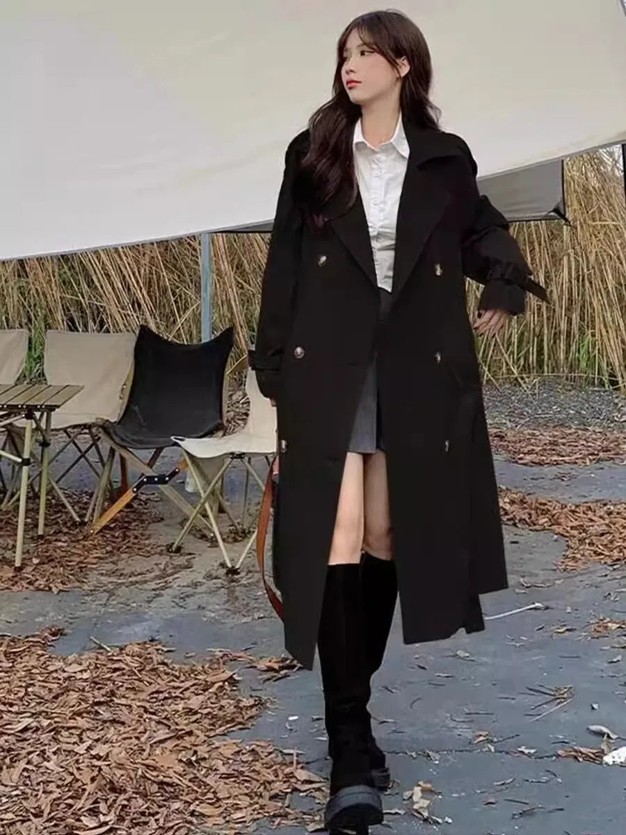Elegant Lady Lengthened Trench Coat