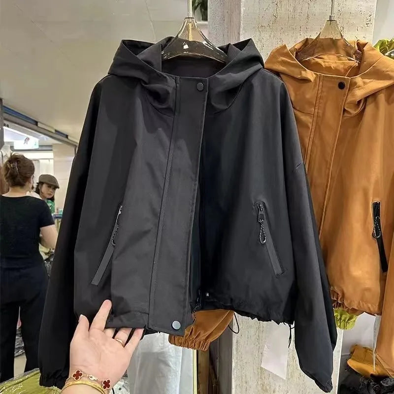 Hooded  Loose Casual Short Top Jacket