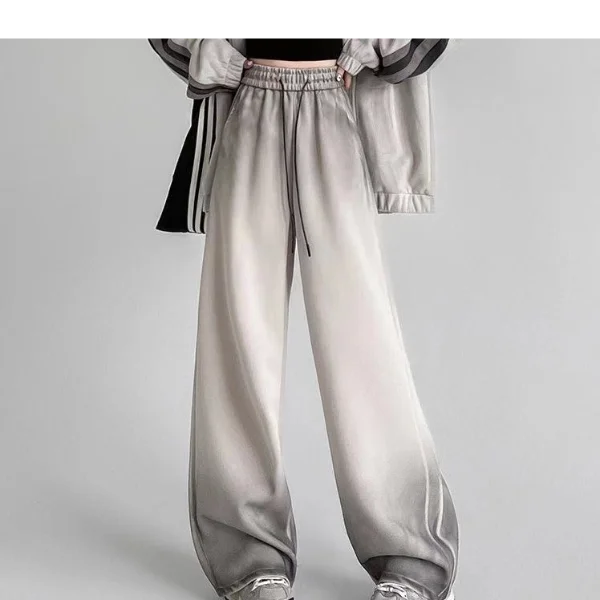 Korean Style Tie-dyed High Waist Loose Wide-leg Pants