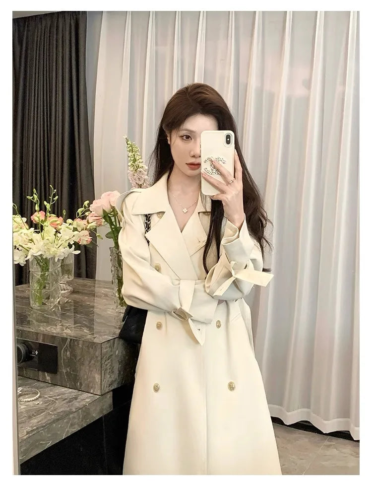Elegant Lady Lengthened Trench Coat