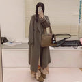 Retro Chic Turn-down Collar Long Wool Coat
