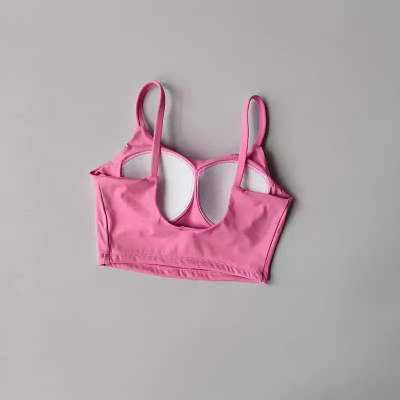 Fitness Push Up Fixed Padded Sports Breathable Bra Top
