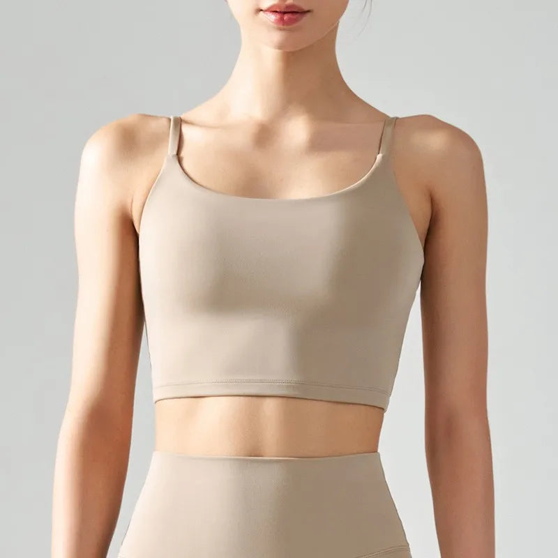 Fitness Push Up Fixed Padded Sports Breathable Bra Top