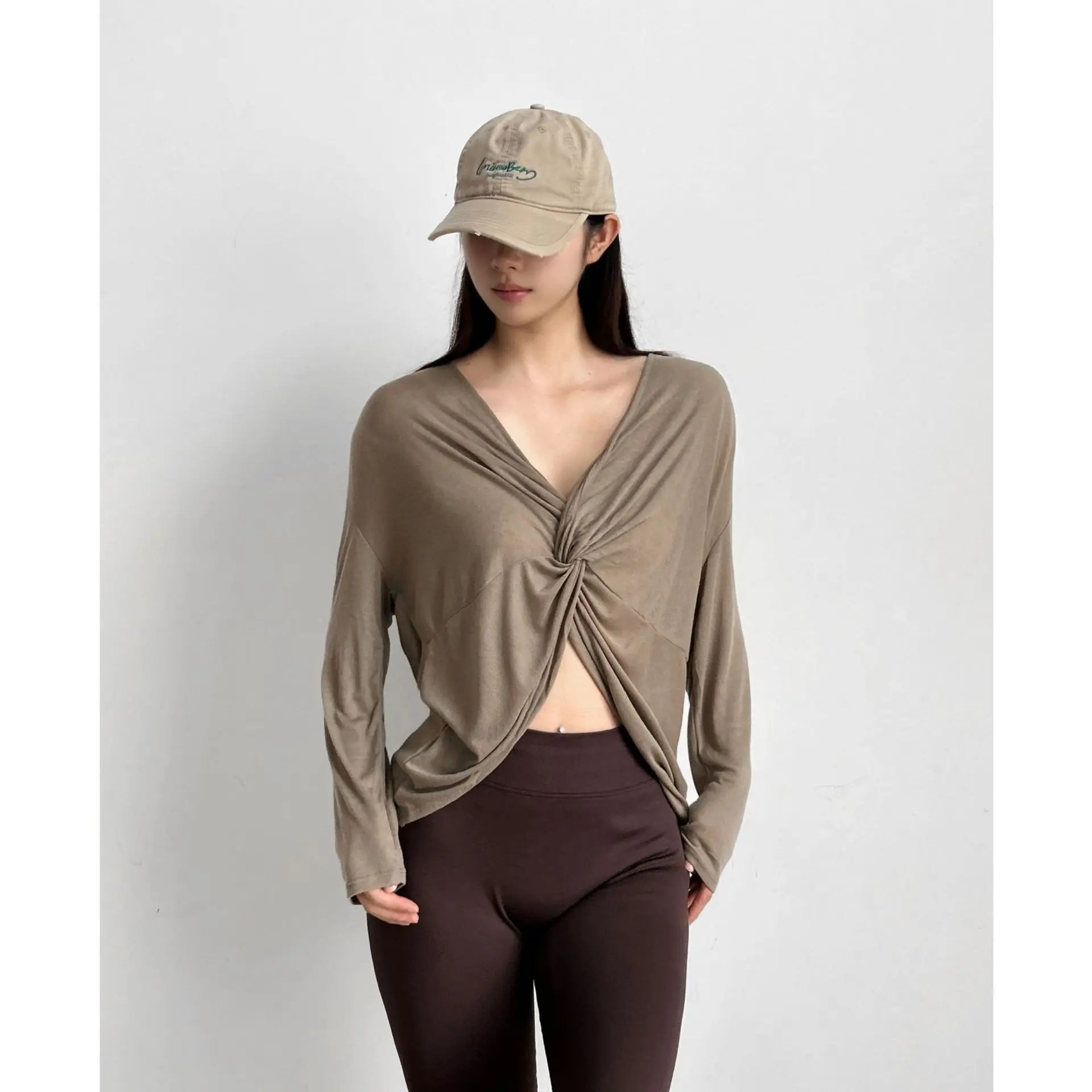 Yoga Long Sleeve Blouse Cover Up Loose Backless Top Quick Dry Breathable Lightweight Fitness Shirt