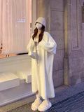 Knit Open Cardigan Mid-Length Loose Knitted Outerwear Coat