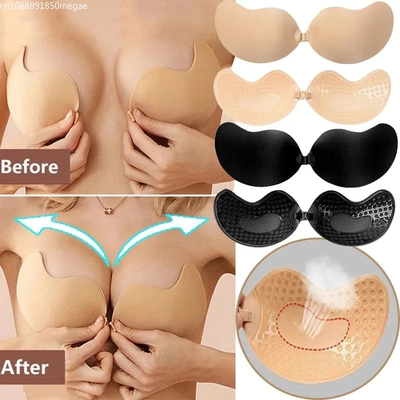 Silicone Chest Stickers Lift Up Self Pushup Adhesive Invisible Strapless Nude Bra