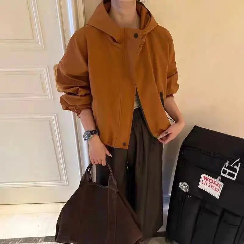 Hooded  Loose Casual Short Top Jacket