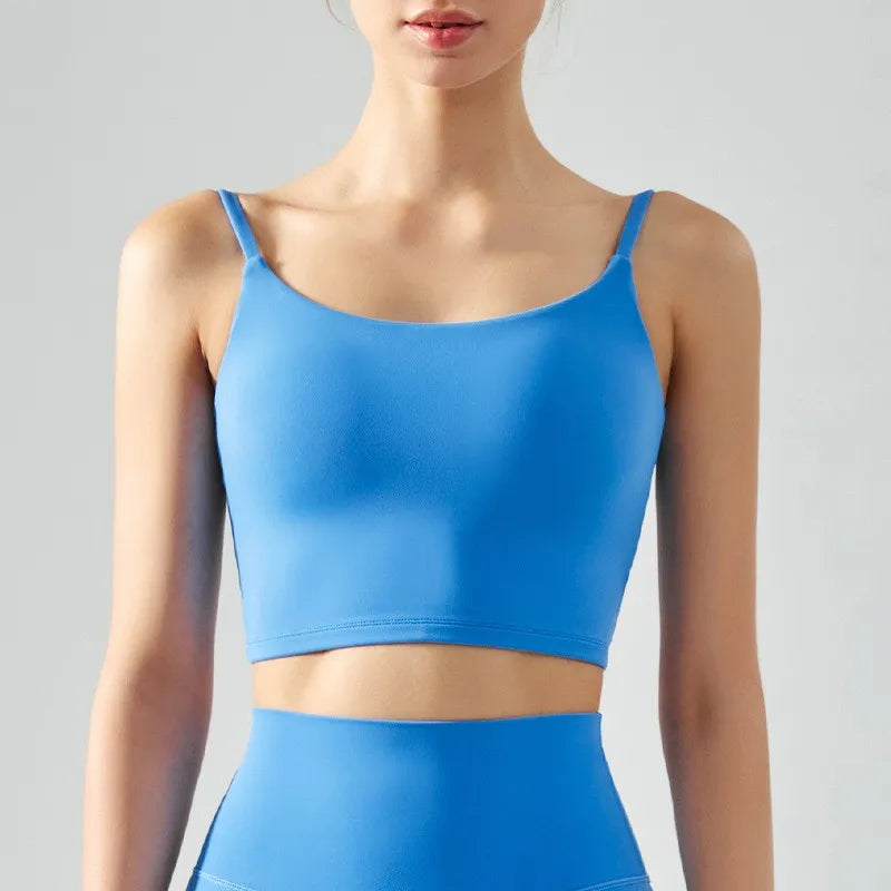 Fitness Push Up Fixed Padded Sports Breathable Bra Top