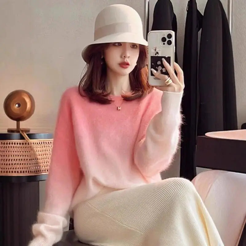 Lazy Pullover Style Super Sweater Knitted Tops