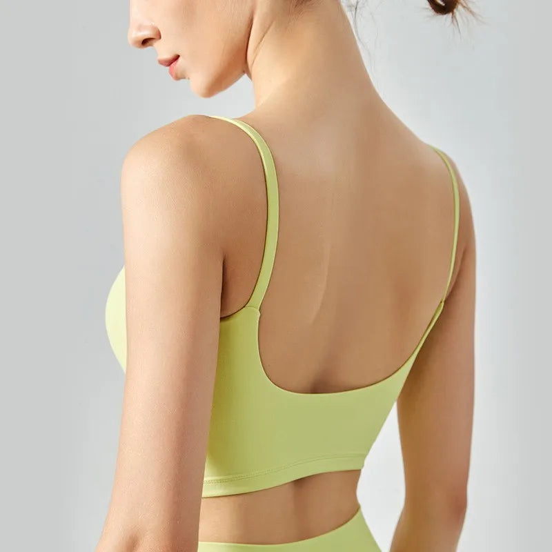 Fitness Push Up Fixed Padded Sports Breathable Bra Top
