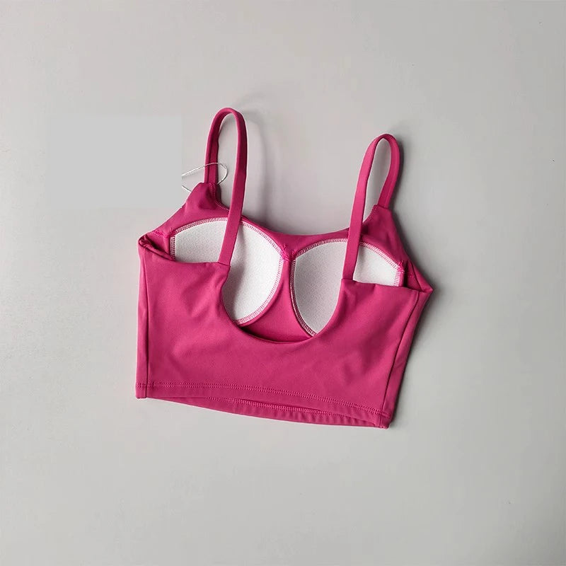 Fitness Push Up Fixed Padded Sports Breathable Bra Top