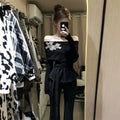 Elegant Embroidered Asymmetrical Women's Slim Fit Long Sleeve Top