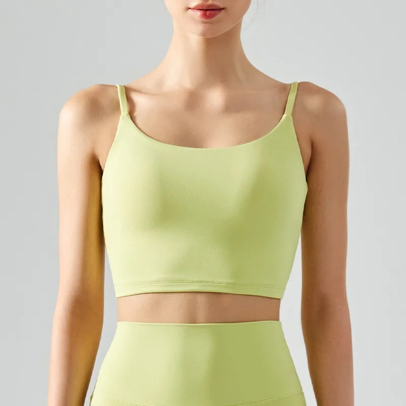 Fitness Push Up Fixed Padded Sports Breathable Bra Top