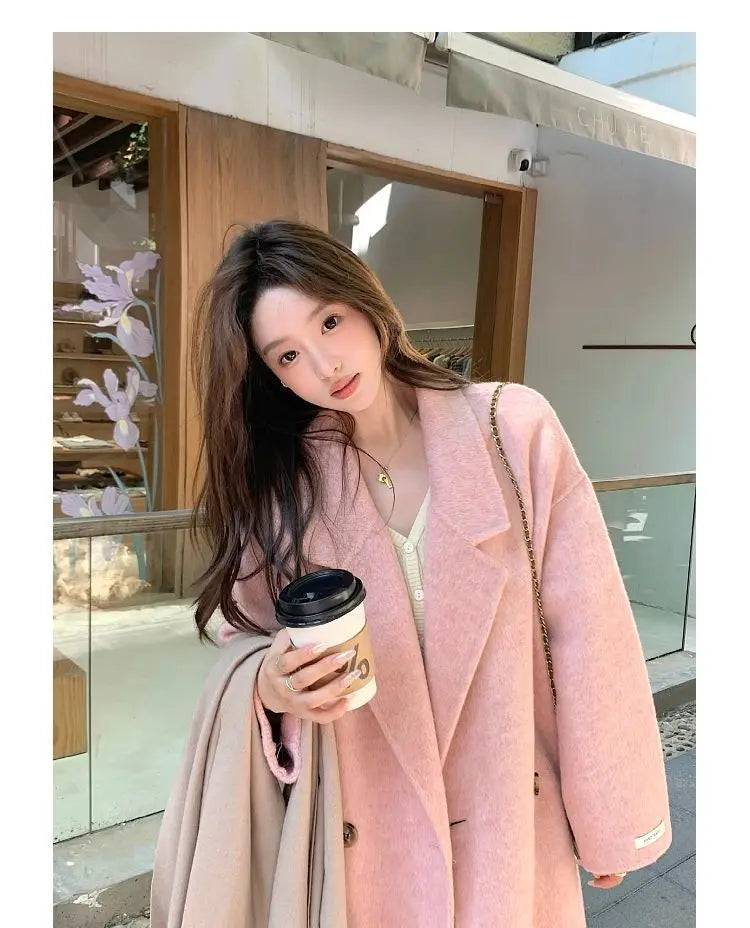 Medium Length Oversize Woolen Coat
