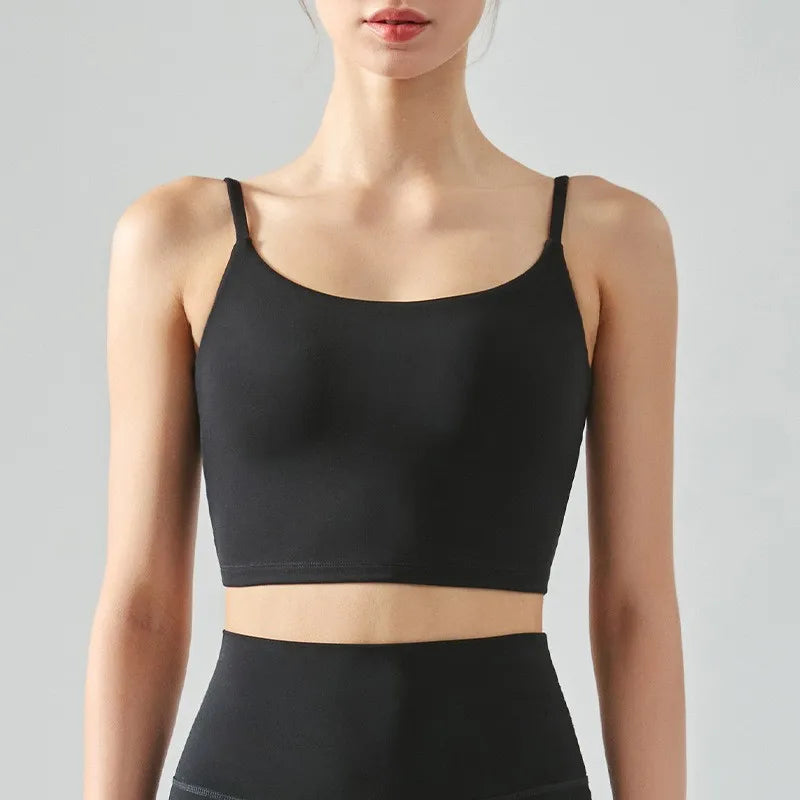 Fitness Push Up Fixed Padded Sports Breathable Bra Top