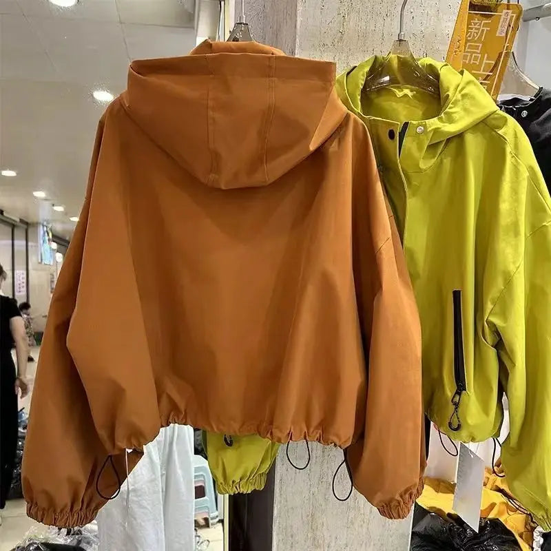 Hooded  Loose Casual Short Top Jacket