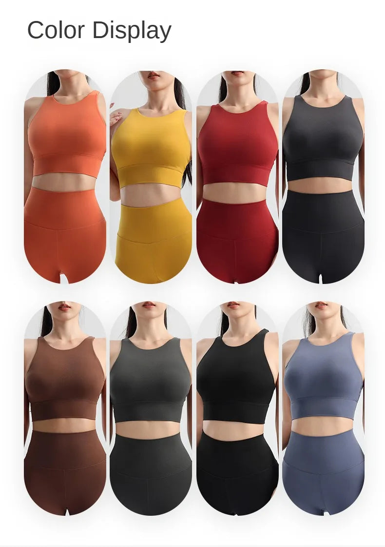 Sports Outdoor Fitness Yoga Bra Running Underwear Quick drying Shockproof Tank Top Women's Top Integrated Coaster