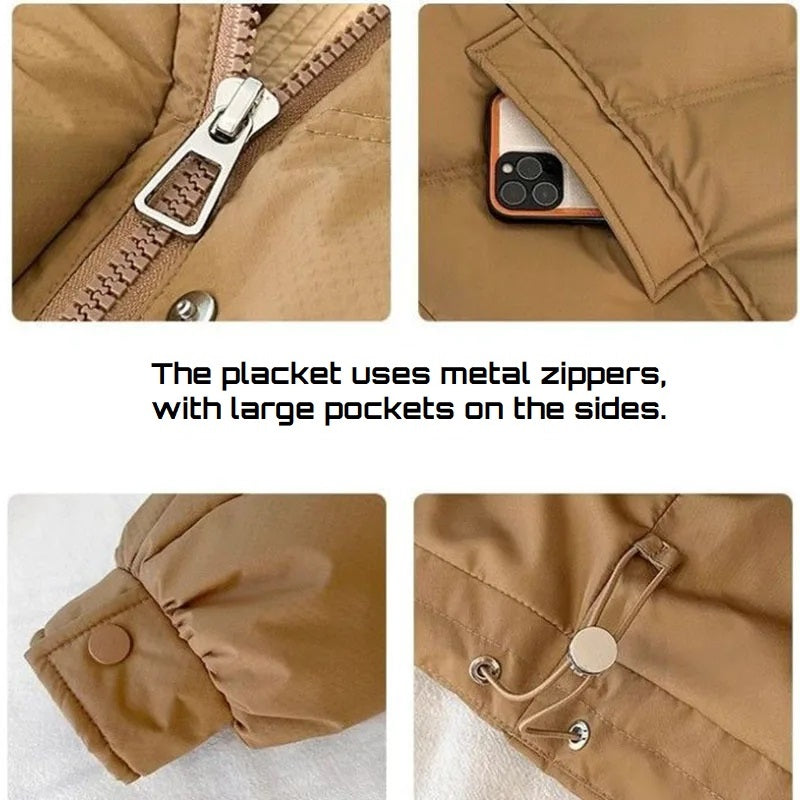 Korean Style Hooded Down Cotton Thick Winter Jacket