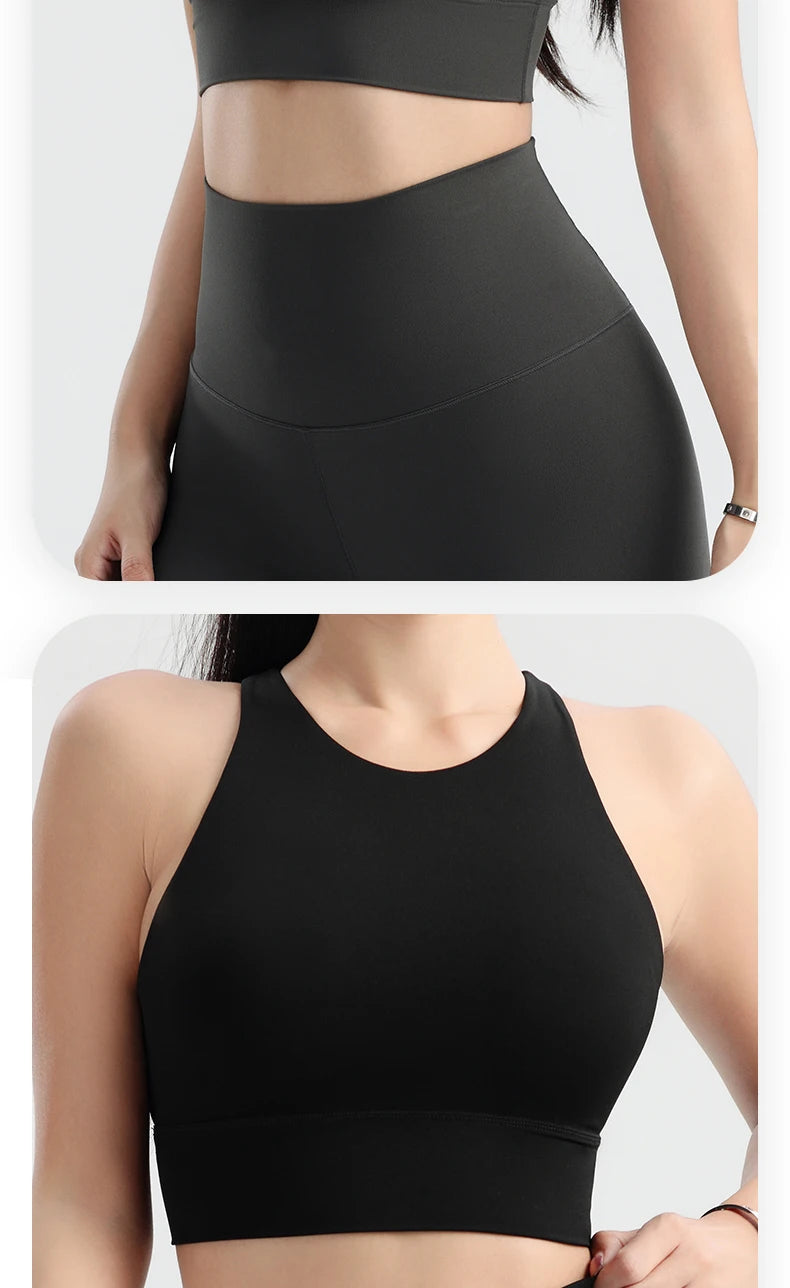 Sports Outdoor Fitness Yoga Bra Running Underwear Quick drying Shockproof Tank Top Women's Top Integrated Coaster