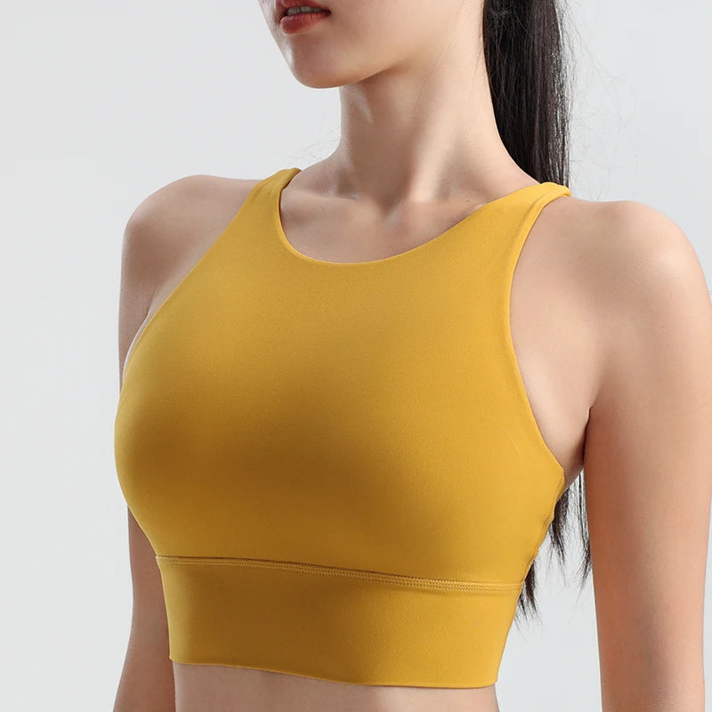 Sports Outdoor Fitness Yoga Bra Running Underwear Quick drying Shockproof Tank Top Women's Top Integrated Coaster