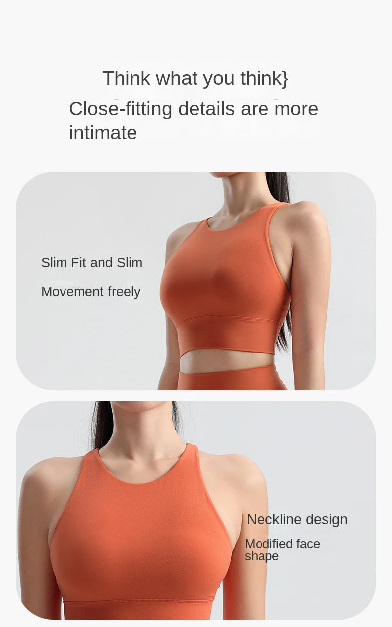 Sports Outdoor Fitness Yoga Bra Running Underwear Quick drying Shockproof Tank Top Women's Top Integrated Coaster
