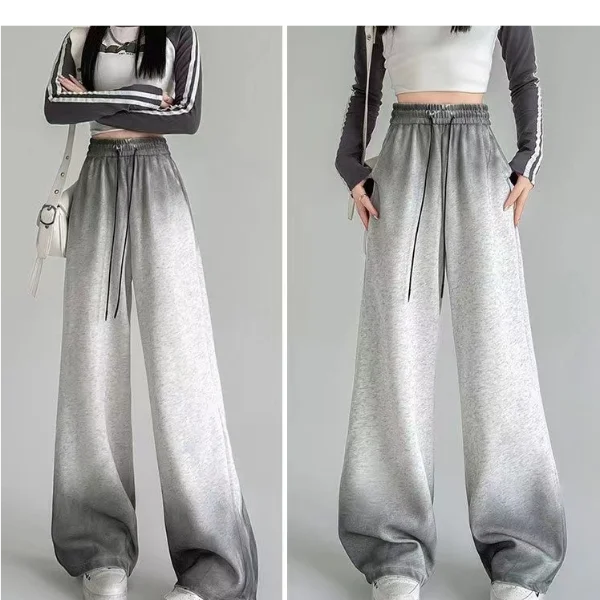 Korean Style Tie-dyed High Waist Loose Wide-leg Pants
