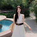 Elegant Luxury Long V-Neck Dress for Women