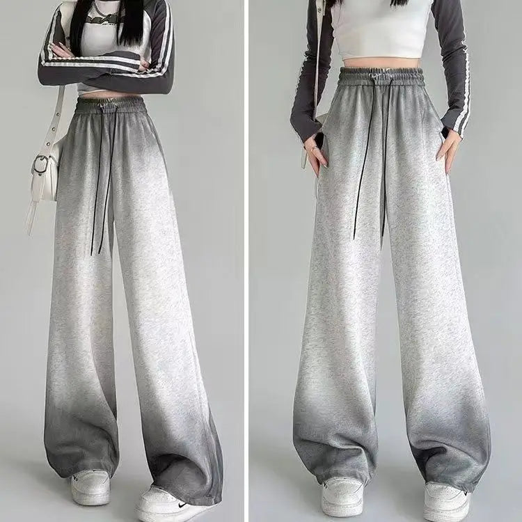 Korean Style Tie-dyed High Waist Loose Wide-leg Pants