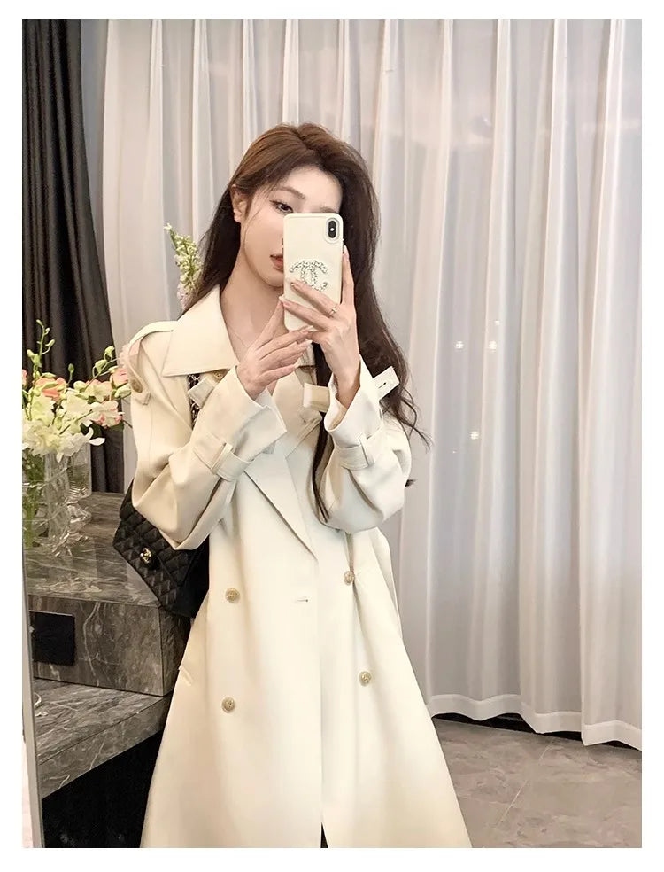 Elegant Lady Lengthened Trench Coat