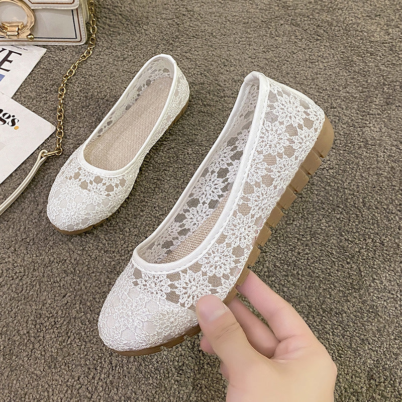 Korean Style Casual Breathable Mesh Round Head Sandals