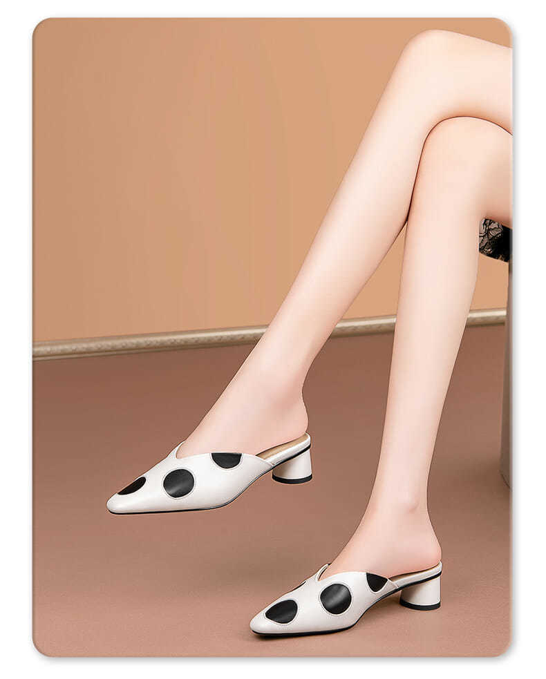 NYC US Style Square Head Thick Heel Sandals Slip On Slippers