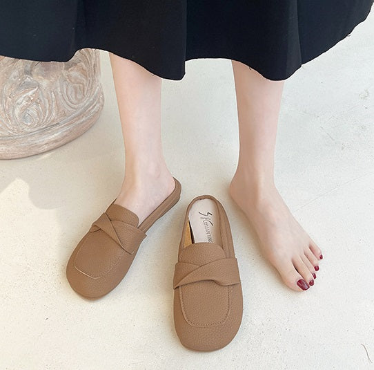 Casual Closed Toe Loafers Half Slippers Sandals